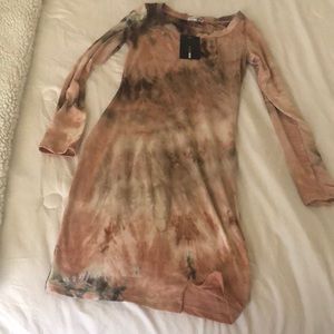 FASHIONNOVA One Time Tie Dye Mini Dress pink/Combo